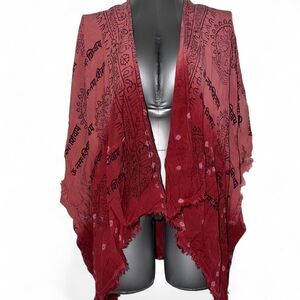World Market Women's Red and Burgundy Cardigan